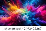 Color powder splash rainbow background paint holi smoke colour . Powder color splash explosion dust ink burst splatter white texture isolated black spray party blue wallpaper cloud pink stain