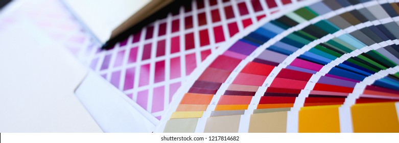 Color Print Of Pantone Statistics Offset Organization Gives Customer An Order Products For Distribution During Promotion Concept