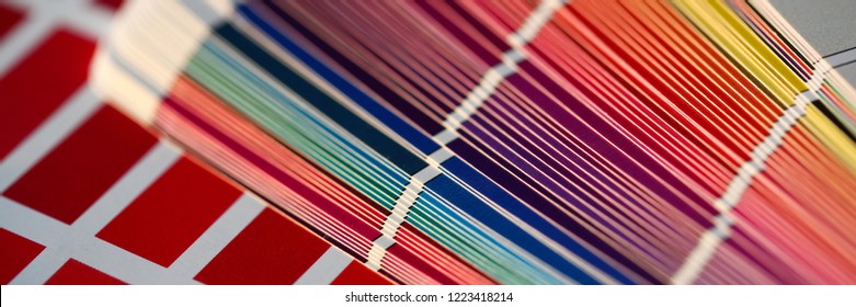 Color Print Of Pantone Statistics Offset Organization Gives Customer An Order Products For Distribution During Promotion Concept