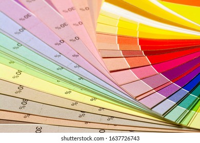 Color Print Of Pantone Statistics Offset Scale.