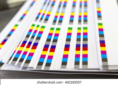 Color Reference Bars Of Printing Process In Printshop