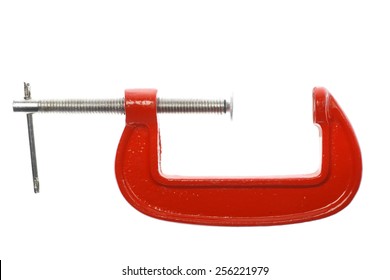 Color Shot With A Red Vice Isolated On White