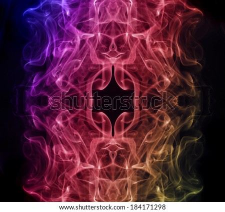 Color smoke graphic on black background.