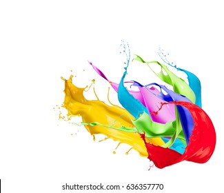 Color splash isolated on white background. - Shutterstock ID 636357770