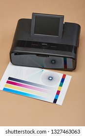 Color Test Of Printer. Home Dyi Printer With Dry Technology