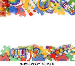 Color toys border on the while background