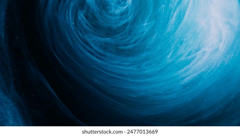 Color vapor swirl. Ink water vortex. Blur blue glowing enchanting cold mist texture paint splash wave abstract art background. - Powered by Shutterstock