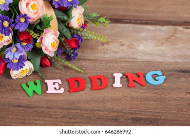 color wedding letters on wood