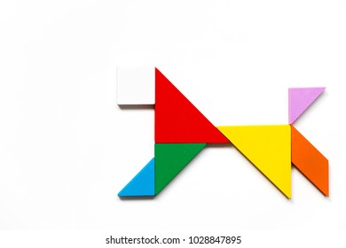 Colorful Wood Tangram Puzzle Peacock Shape Stock Photo 740314681 ...