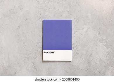 Color Of The Year 2022 From Pantone: Very Peri. Trendy Colors Concept, Mockup With Copy Space. Huzhou, China: 10 December 2021