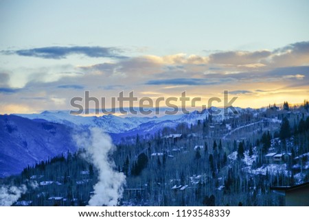 Colorado Aspen and Snowmass winter landscape