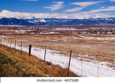 The Colorado Front Range Rocky Mountains During Winter From Metro Denver