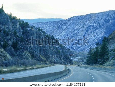 Colorado high way winter landscape