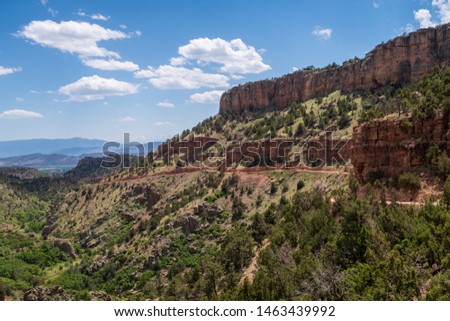 Colorado landscape of beautiful canyon walls on the Shelf Road near Cripple Creek