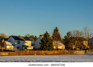 Colorado Living. Aurora, Colorado - Denver Metro Area Residential Winter Landscape.