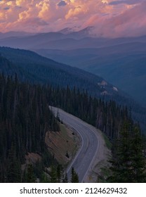 Colorado Mountain Pass At Sunset