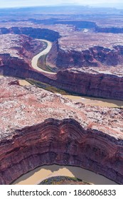 Colorado River Aerial View In Canyonlands National Park Of Utah State In The US Of America