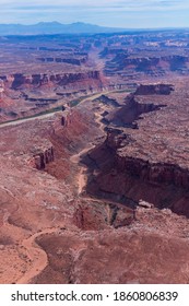 Colorado River Aerial View In Canyonlands National Park Of Utah State In The US Of America