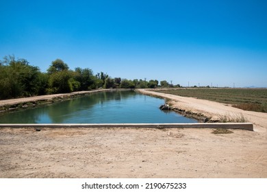 The Colorado River At Blythe, California, Looking At The Source Of The Colorado River Aqueduct Carrying Water To Los Angeles