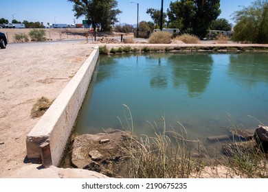 The Colorado River At Blythe, California, Looking At The Source Of The Colorado River, Aqueduct Carrying Water To Los Angeles