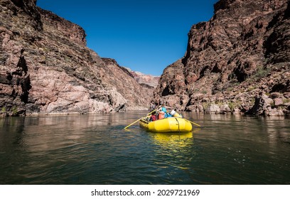 Colorado River Grand Canyon National Park USA June 16 2021: Whitewater Rafting Along The Colorado River And The Grand Canyon  