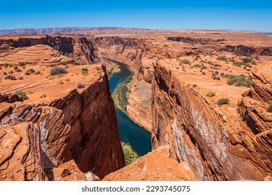 Colorado river on Horseshoe Bend, Arizona. Canyon rock landscape. Monument valley, Arizona. Panoramic view. Canyon National Park. - Powered by Shutterstock