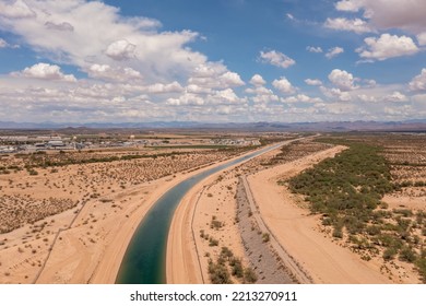 Colorado River Water Used In Irrigation Canal In Arizona