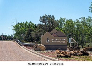 Colorado Springs, CO - July 8, 2022:U.S. Space Force Peterson Space Force Base Main Gate Sign