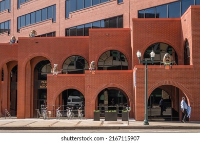 Colorado Springs, CO, US-April 8, 2022:  Downtown Street Scene.