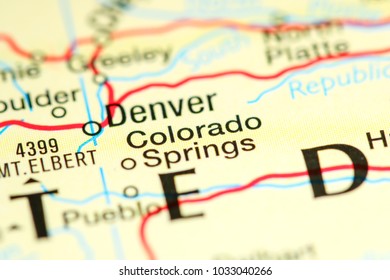 Colorado Springs. USA On A Map