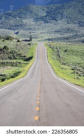 Colorado, USA. Rio Blanco County - Straight Road.