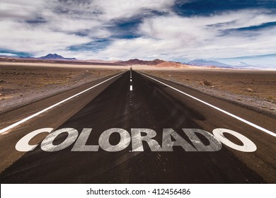 Colorado written on desert road