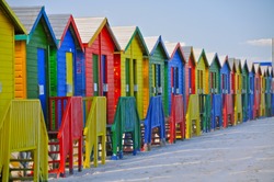 Colored Beach Huts, Città Del Capo, Sudafrica