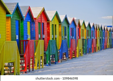 Colored Beach Huts, Cape Town, South Africa