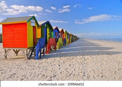 Colored Beach Huts, Cape Town, South Africa