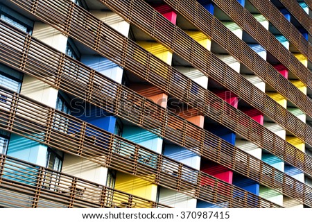 Colored building. Natural Pattern background.