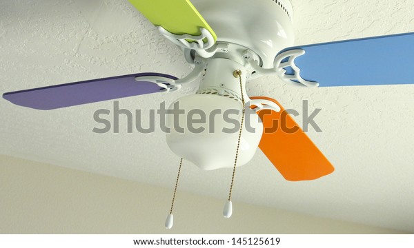 Colored Ceiling Fan Objects Interiors Stock Image