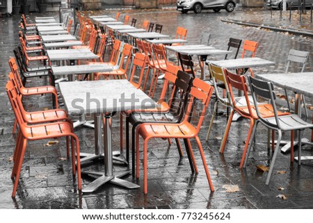 Colored Chairs Tables Coffee Shop Stock Photo Edit Now