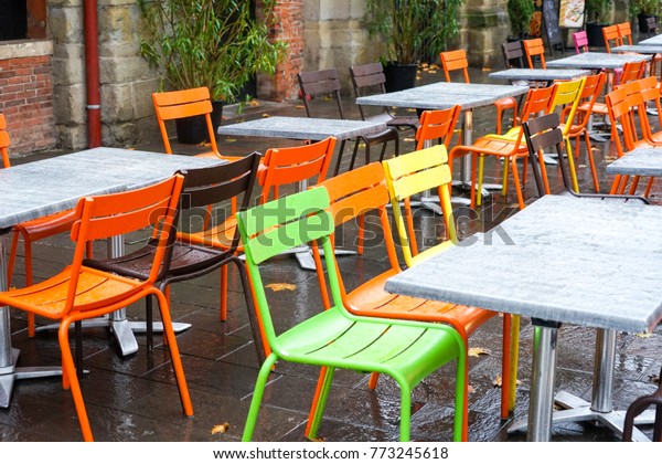 Colored Chairs Tables Coffee Shop Stock Photo Edit Now