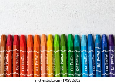 Colored Crayons With The Inscription 