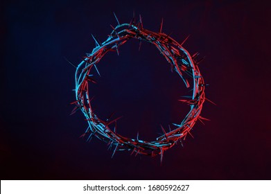 Colored Crown Of Thorns On A Dark Background