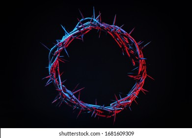 Colored Crown Of Thorns On A Dark Background