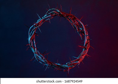 Colored Crown Of Thorns On A Dark Background