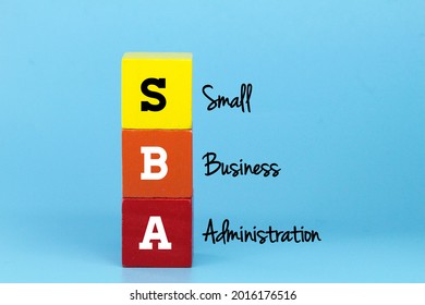 Colored Cubes With The Words Small Business Administration Or SBA. Business Concept