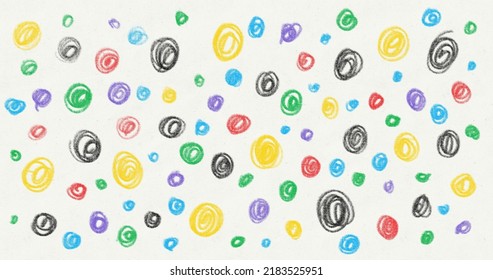 Colored Dry Paint Round Patterns on Paper