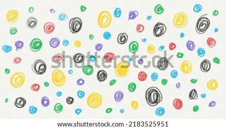 Colored Dry Paint Round Patterns on Paper