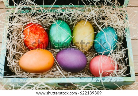 colored eggs for Easter. sweet days. religion