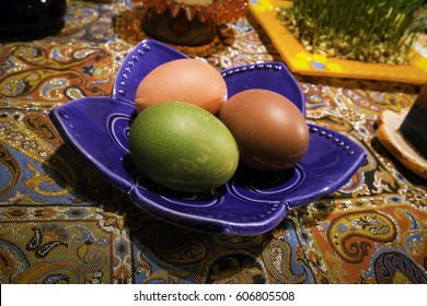 Colored Eggs Which Are Traditionally Part Of Haftsin For Persian New Year!