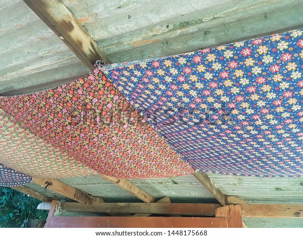 Colored Fabric Decorating Ceiling Stock Photo Edit Now 1448175668