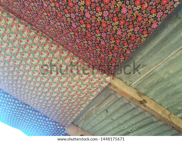 Colored Fabric Decorating Ceiling Stock Photo Edit Now 1448175671